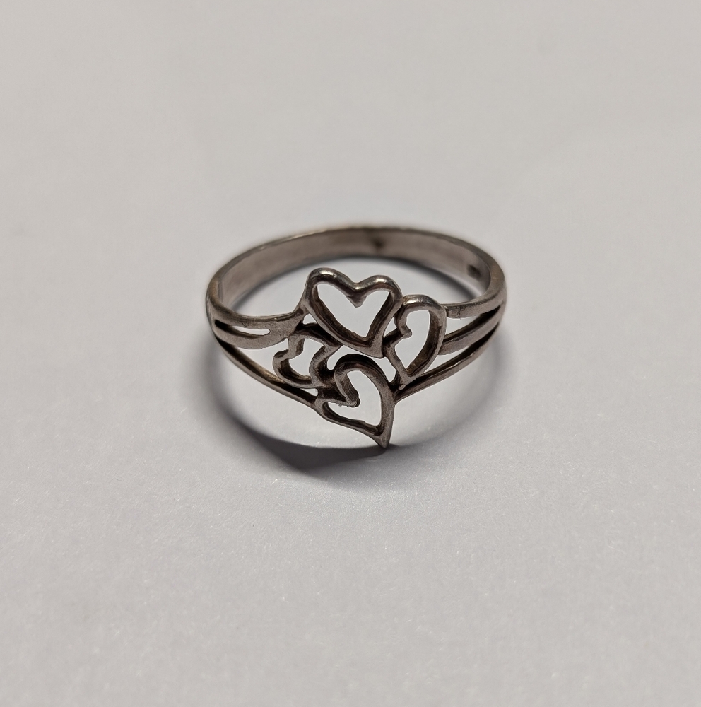 Silver heart cutout ring 925 Valentine's Dainty Lovers ring
